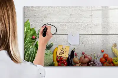 Quadro magnético para desenhar tema vegetais na mesa