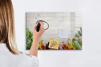 Quadro magnético para desenhar tema vegetais na mesa
