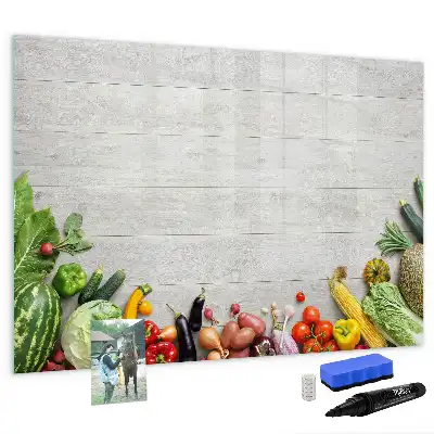 Quadro magnético para desenhar tema vegetais na mesa