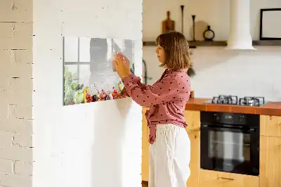 Quadro magnético para desenhar tema vegetais na mesa