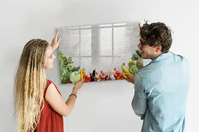 Quadro magnético para desenhar tema vegetais na mesa