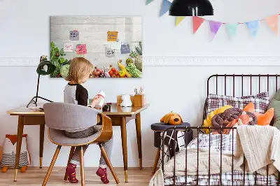 Quadro magnético para desenhar tema vegetais na mesa