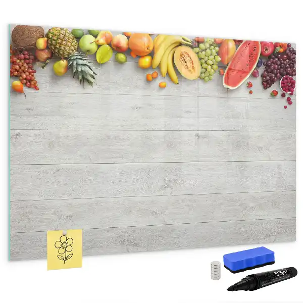 Quadro magnético para desenhar estampa frutas na mesa