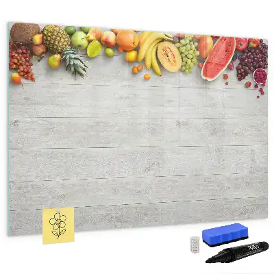 Quadro magnético para desenhar estampa frutas na mesa