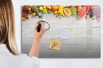 Quadro magnético para desenhar estampa frutas na mesa