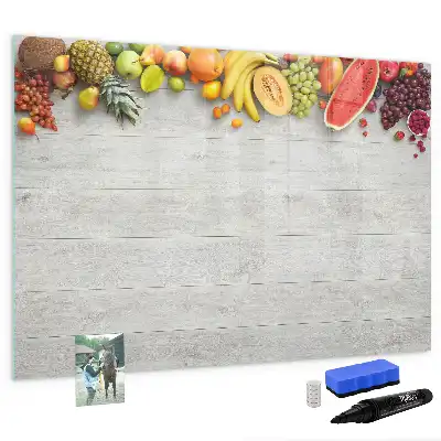 Quadro magnético para desenhar estampa frutas na mesa