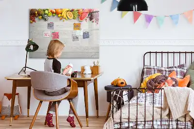 Quadro magnético para desenhar estampa frutas na mesa