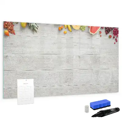 Quadro magnético para desenhar estampa frutas na mesa