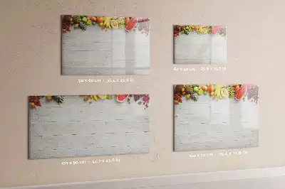 Quadro magnético para desenhar estampa frutas na mesa