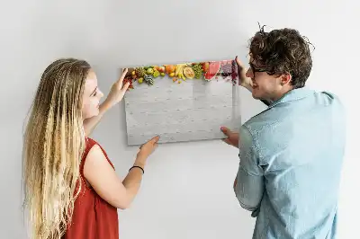 Quadro magnético para desenhar estampa frutas na mesa