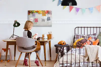 Quadro magnético para desenhar estampa frutas na mesa