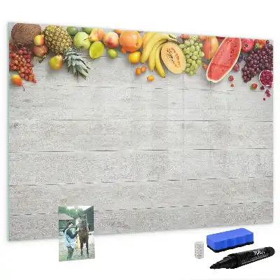 Quadro magnético para desenhar estampa frutas na mesa