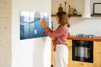 Quadro magnético para desenhar tema detalhe da água