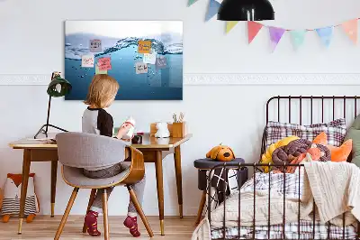 Quadro magnético para desenhar tema detalhe da água