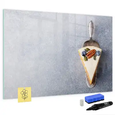 Quadro magnético para desenho em formato de pedaço de bolo