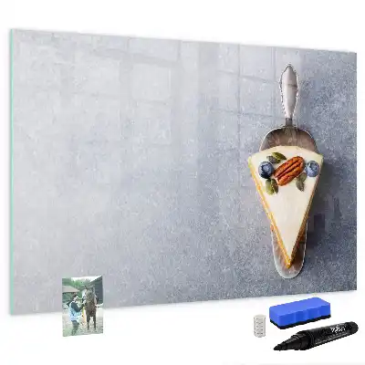 Quadro magnético para desenho em formato de pedaço de bolo