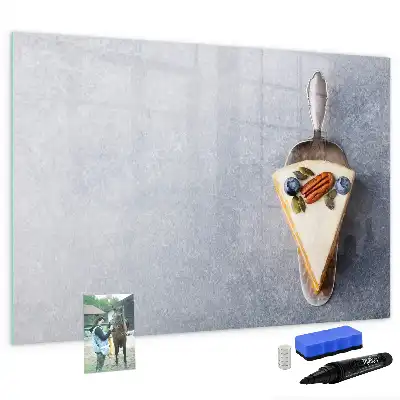 Quadro magnético para desenho em formato de pedaço de bolo