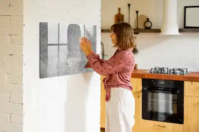 Quadro magnético para desenho com estilo de parede rústica