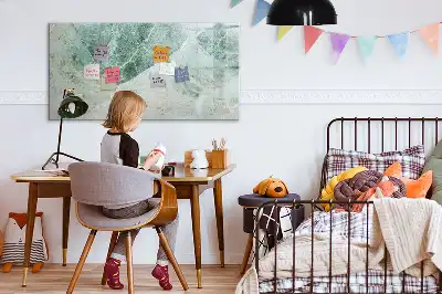 Quadro magnético para desenho com acabamento que imita mármore