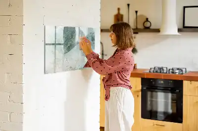 Quadro magnético para desenho com acabamento que imita mármore