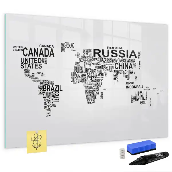 Quadro magnético para desenhar continentes de letras