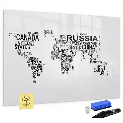 Quadro magnético para desenhar continentes de letras