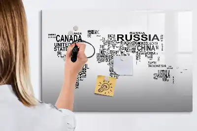 Quadro magnético para desenhar continentes de letras
