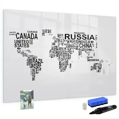 Quadro magnético para desenhar continentes de letras