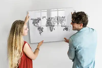 Quadro magnético para desenhar continentes de letras