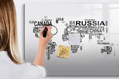 Quadro magnético para desenhar continentes de letras