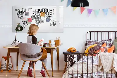 Quadro magnético para desenhar continentes de letras