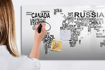 Quadro magnético para desenhar continentes de letras
