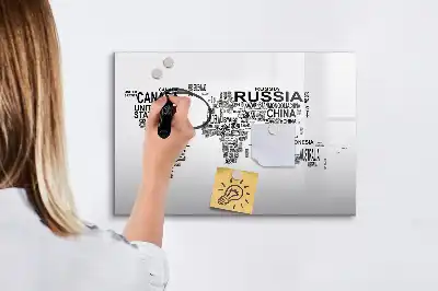 Quadro magnético para desenhar continentes de letras