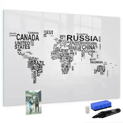 Quadro magnético para desenhar continentes de letras