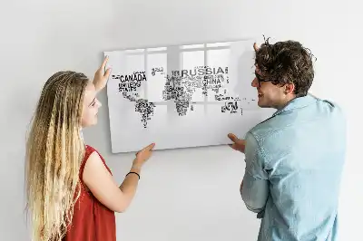 Quadro magnético para desenhar continentes de letras