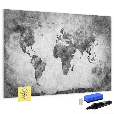 Mapa-múndi quadro magnético para escrita
