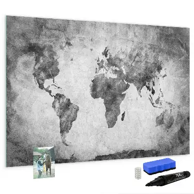 Mapa-múndi quadro magnético para escrita