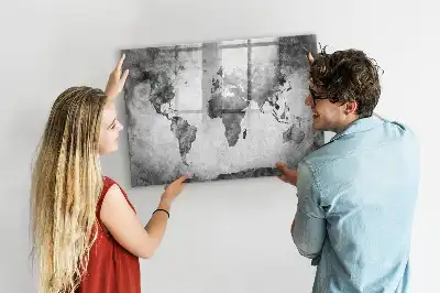 Mapa-múndi quadro magnético para escrita