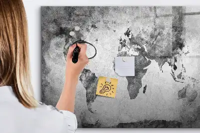 Mapa-múndi quadro magnético para escrita