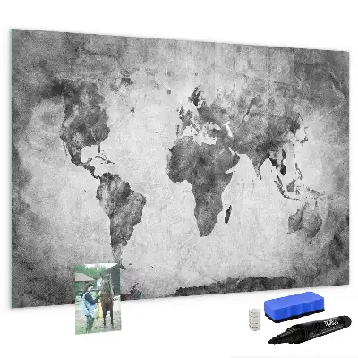 Mapa-múndi quadro magnético para escrita
