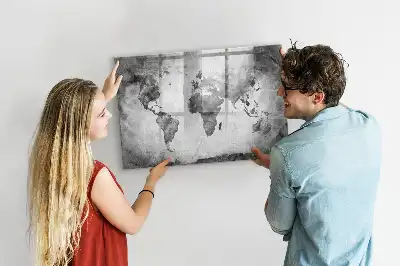 Mapa-múndi quadro magnético para escrita