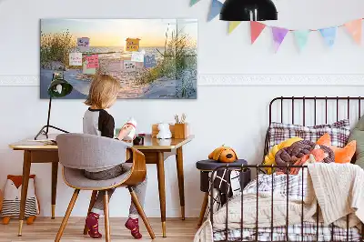 Quadro magnético para escrever pôr do sol na praia