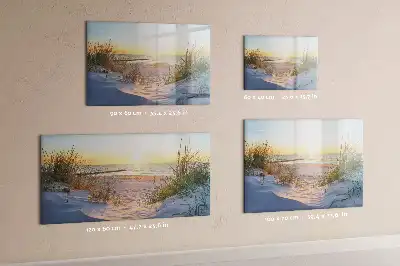 Quadro magnético para escrever pôr do sol na praia