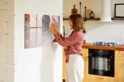 Quadro magnético para escrita com acabamento em mármore decorativo