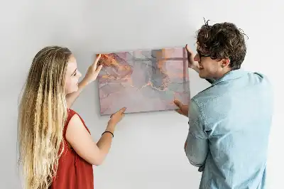 Quadro magnético para escrita com acabamento em mármore decorativo