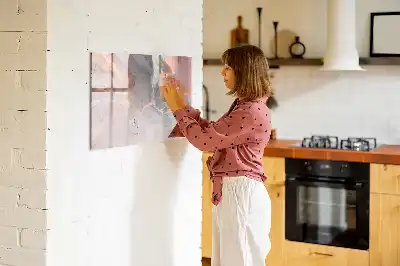Quadro magnético para escrita com acabamento em mármore decorativo
