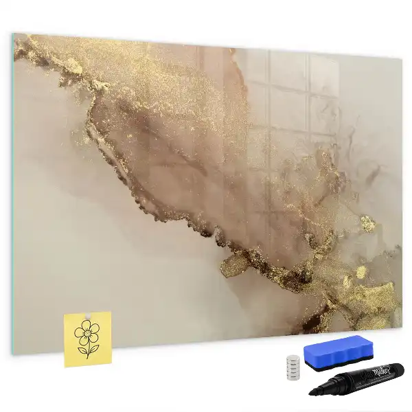Quadro magnético para desenhar estampa de mármore dourado