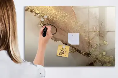 Quadro magnético para desenhar estampa de mármore dourado