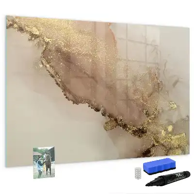 Quadro magnético para desenhar estampa de mármore dourado