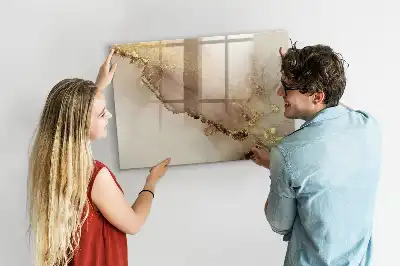 Quadro magnético para desenhar estampa de mármore dourado